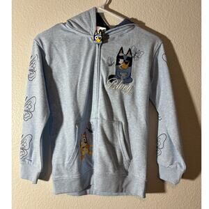 Bluey NEW Girls' Size L (10/12) Character Jacket Blue French Terry Bingo Hooded